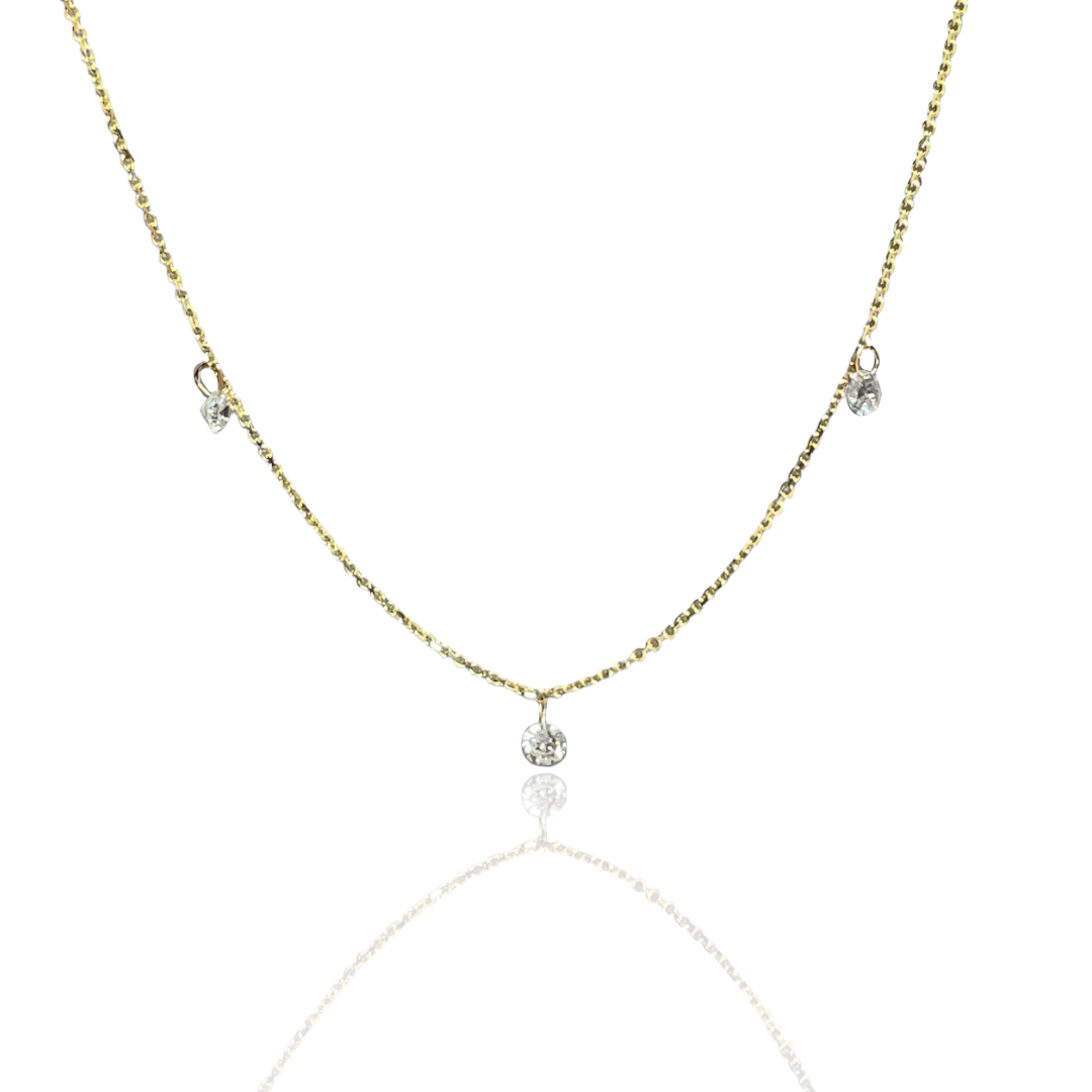 Cloud Diamond Trio Necklace - Rebecca Walls Jewelry